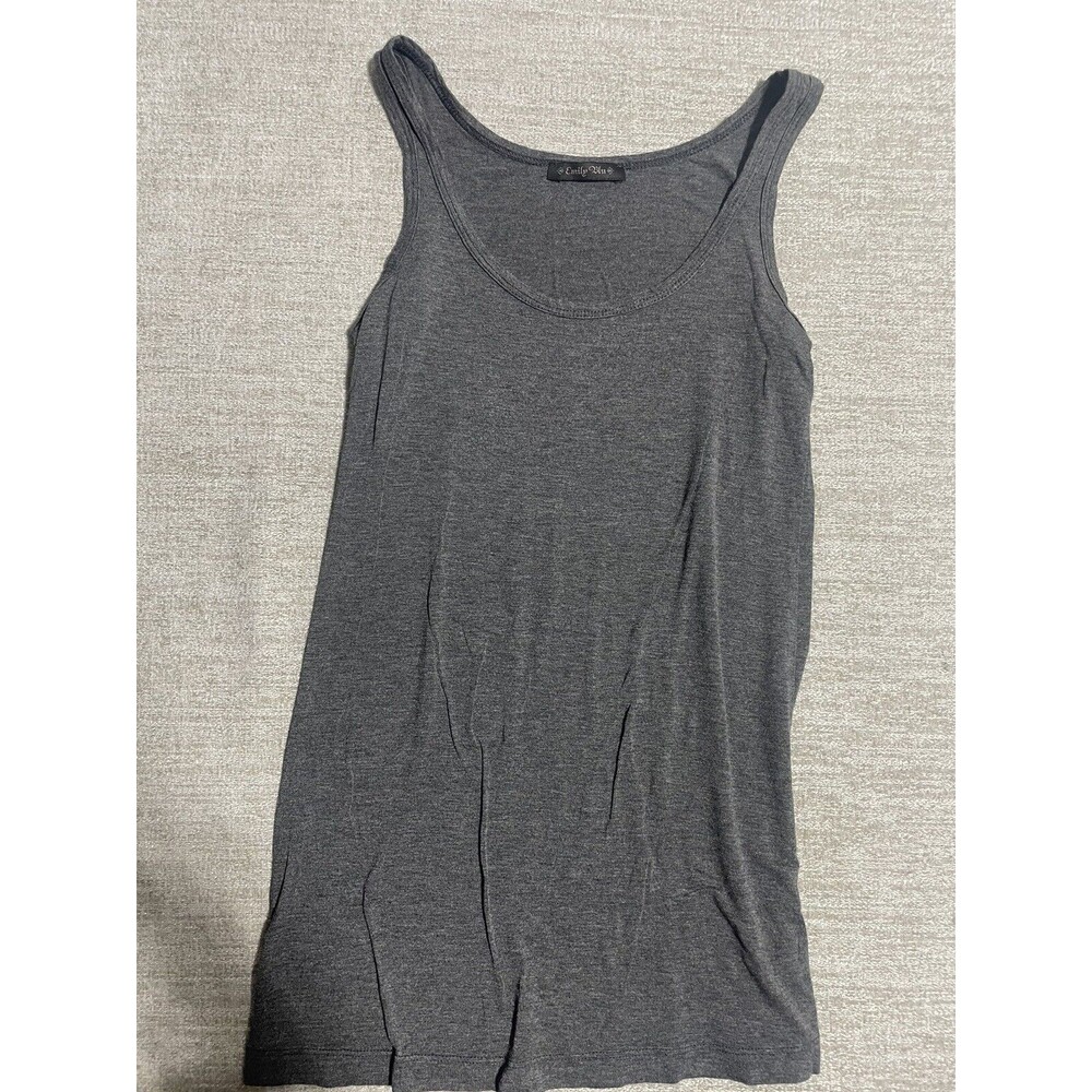 Emily Blu Tank Top Women’s Small Gray Sleeveless Shirt Lightweight
